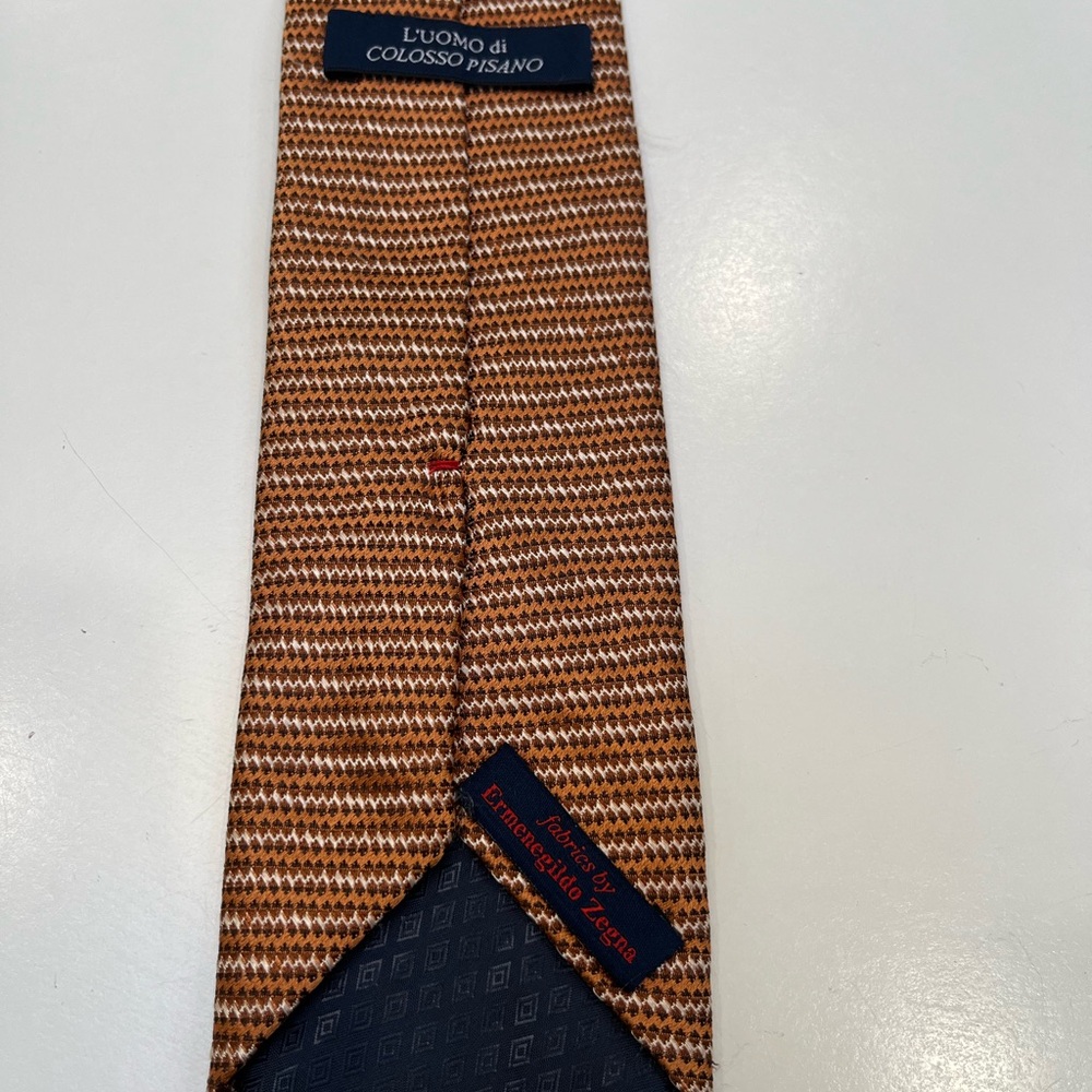 L’uomo di Colosso Pisano 100% silk designer tie. Fabrics by Ermenegildo Zegna. - Picture 3 of 5